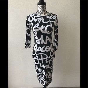 A’gaci Midi Body-con Script Dress